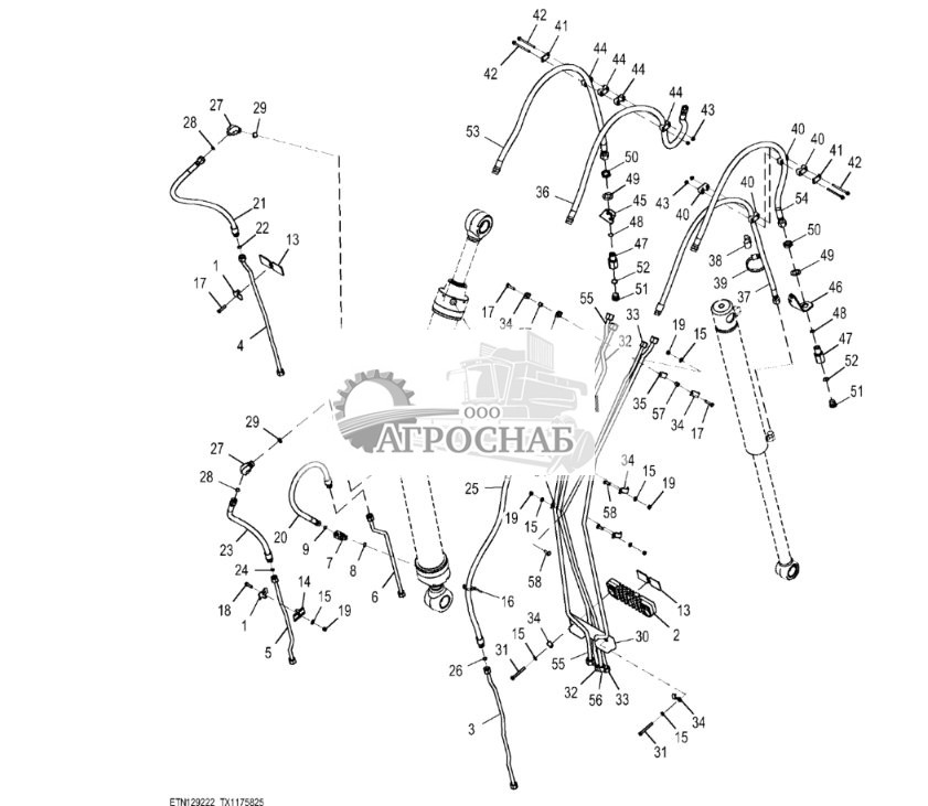 Гидравлическая система стандартной рукояти и вспомогательного оборудования, верхняя секция - ST816030 572.jpg